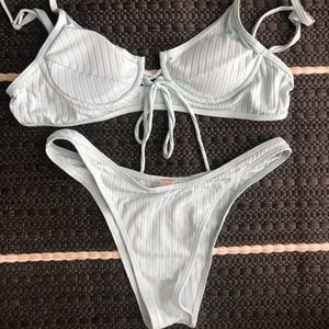 Shein Bikini, pale blue, size small